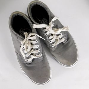Gray Lace Up Van's Sneakers